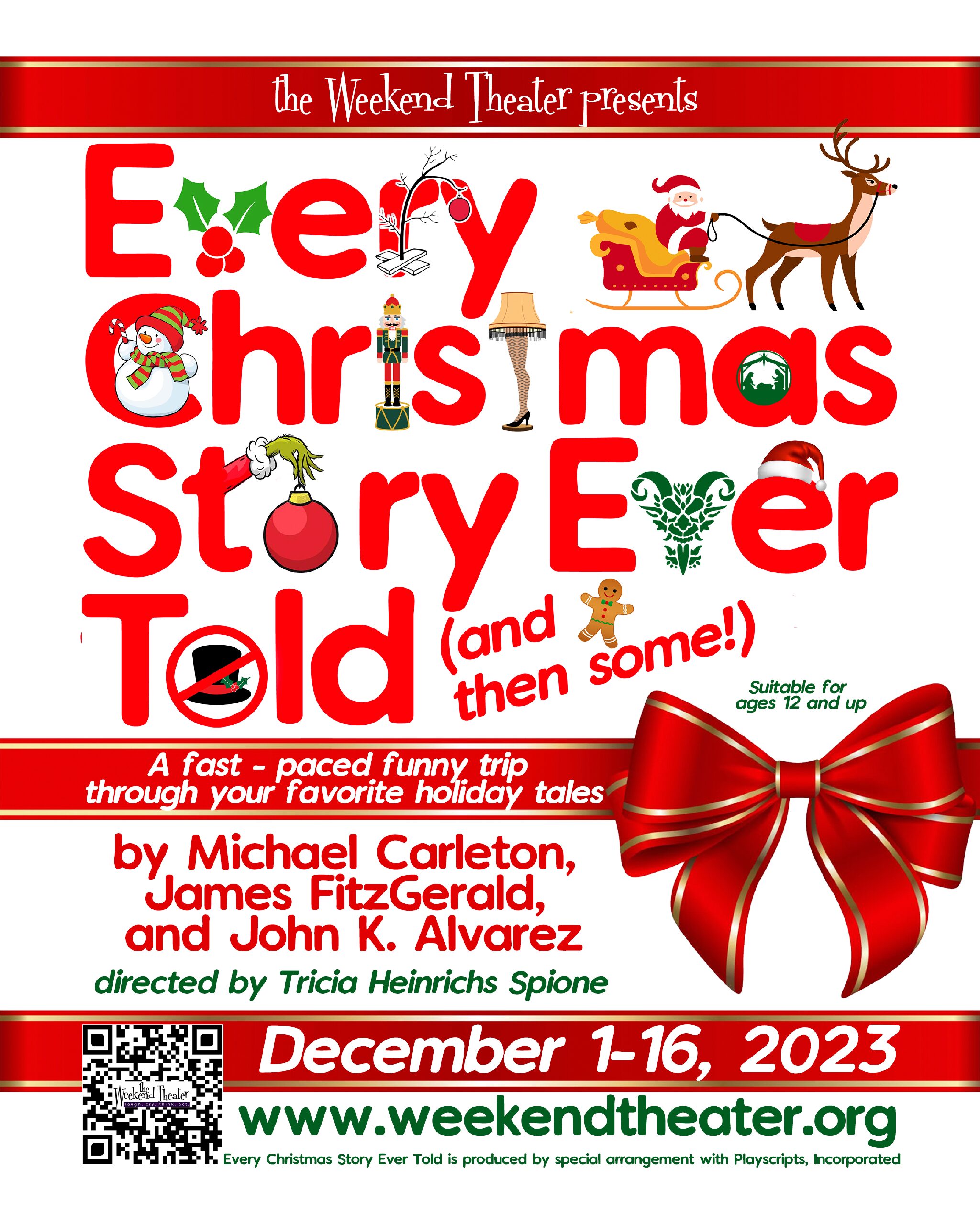 Announcing the cast of “Every Christmas Story Ever Told (And Then Some!)” at The Weekend Theater!